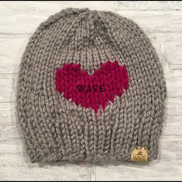 hand knit beanies with big heartβ₯οΈ & faux fur poms - Picture 2 of 7